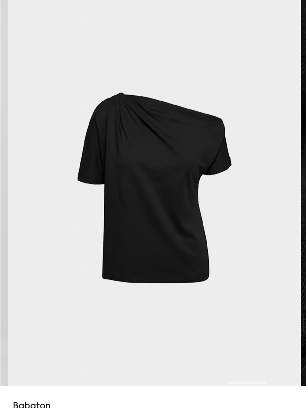 Aritzia Black One-Shoulder Tee - Babaton Script Top